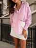 Women's Striped Long Sleeve Loose Fit Shirt