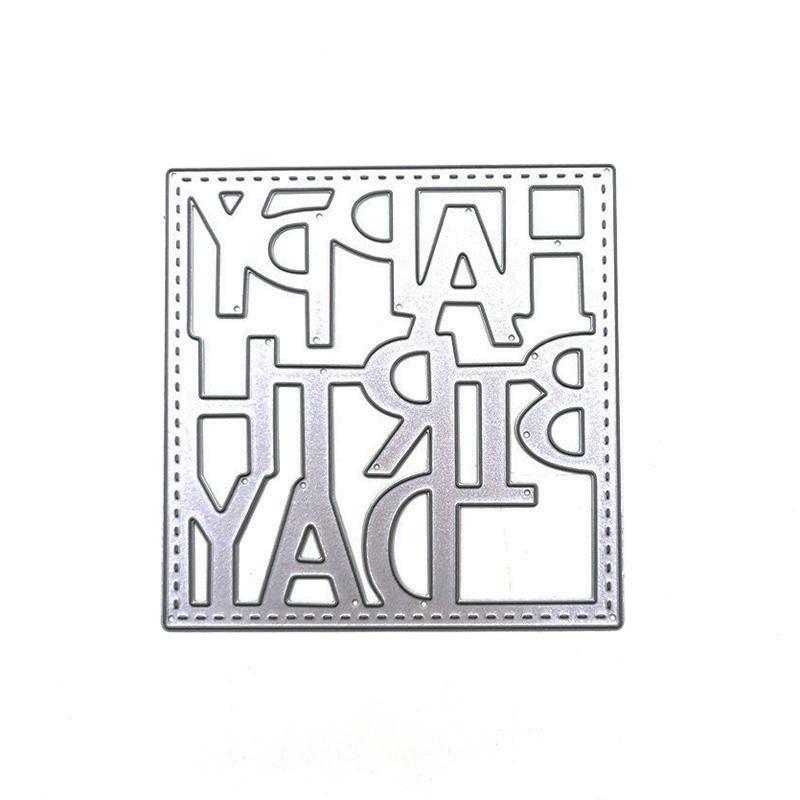 

С Днем Рождения, английский почтовый ящик, дизайн, стиль, трафарет для резки металла для DIY, скрапбукинга, альбома, тиснение, бумажная карта, ремесленный декор серебряный