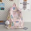 Schoolbag Girl's High Value Ins Wind High Capacity Junior High School Students Simple and Lovely Campus Backpack.