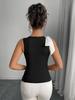 Chic Mini Backless Tank Top Summer Solid Slim Fit Sleeveless Women's Clothing