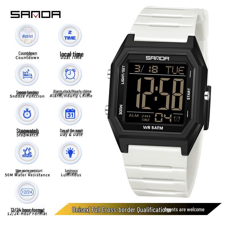 Sanda Waterproof Multifunctional Sports Watch for Teenagers and Students