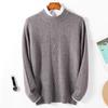 Men's Cashmere Blend Thick Cable Knit Pullover Sweater