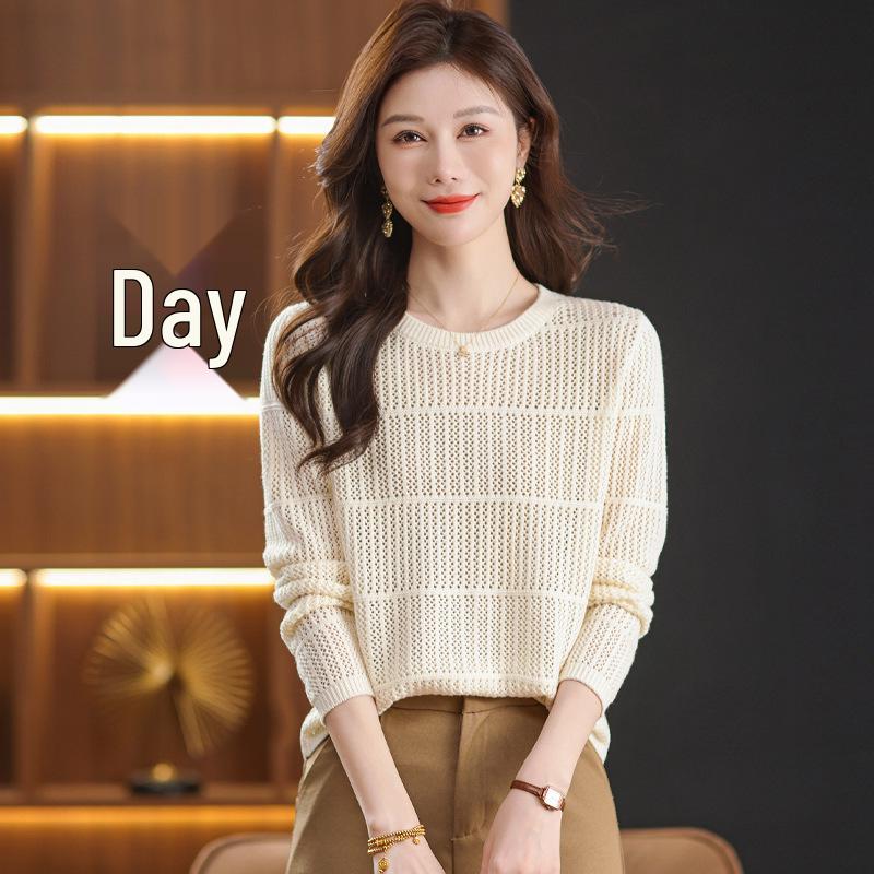 2025 Women's Hollow Knit Autumn Sweater: Slimming, Fashionable & Elegant