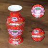 1pc Ceramic Lotus Vase Household Enamel Colored Flower Vase Buddha Hall Vase Temple Sacrificial Decoration Home Decoration