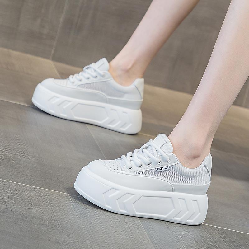 Bread Shoes Thick Bottom Inner Height Increase Casual Muffin Shoes White Shoes
