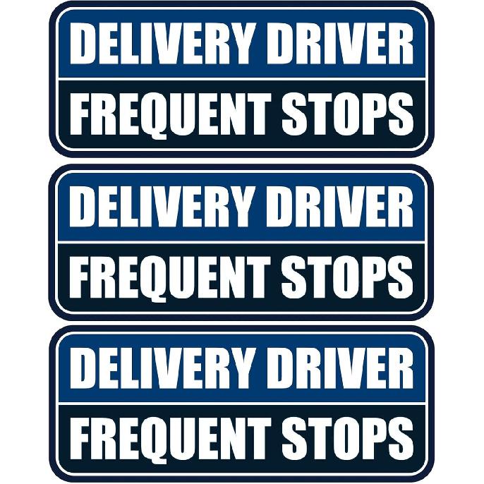 

3 PCS Delivery Driver Car Magnet, Frequent Stops Car Magnet Delivery Magnetic Car Door and Bumper Sign, High Reflective Waterproof Weather-Resistant синій