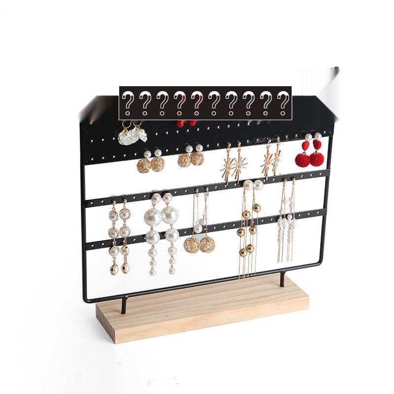

Zhiyu Деревянная и железная трехъярусная подставка для серег и украшений