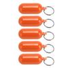 5Pcs Plastic Key Float Floats Keychain Floating Key Chain for Swimming Beach Outings Water Sports Orange