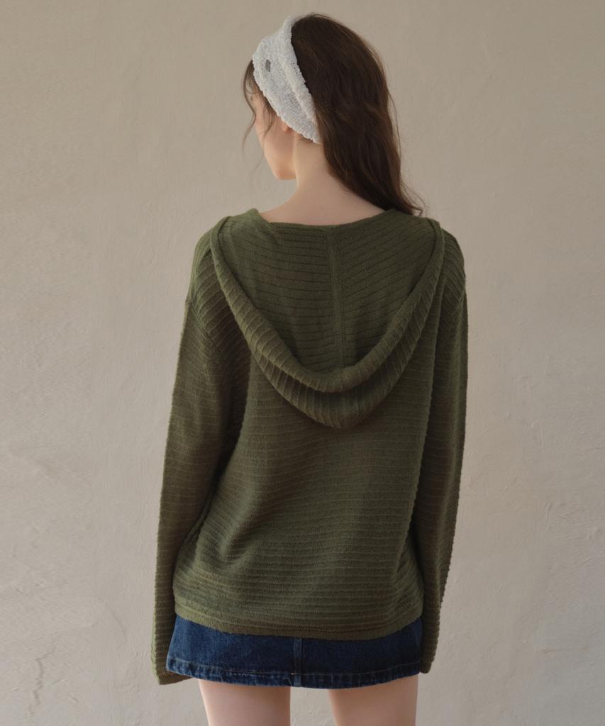 Aueonoseuteljia Hairy Hood Knit_Khaki(Oc26Kn14)