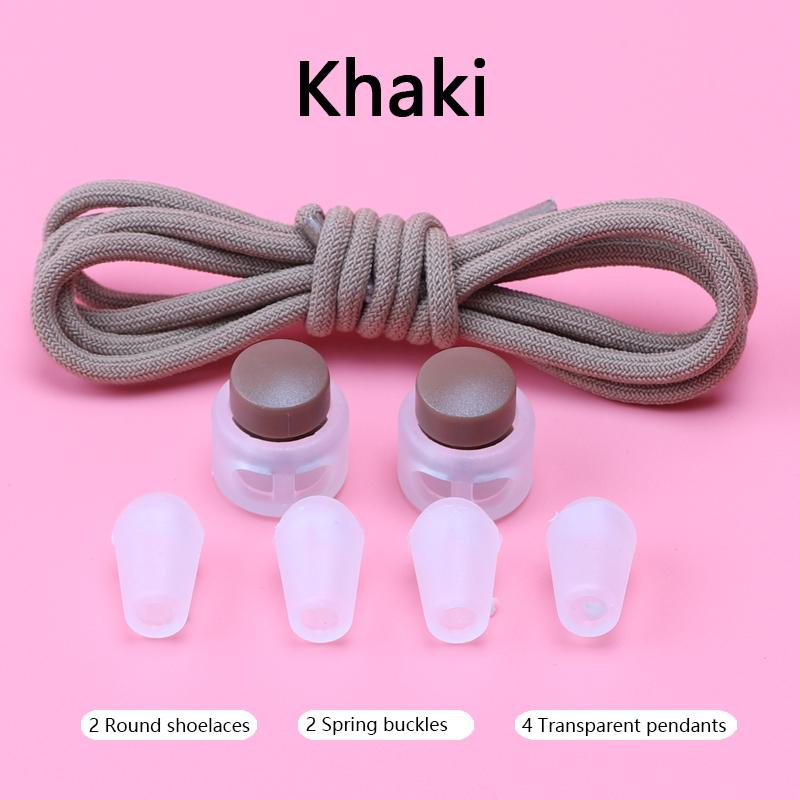 Spring Lock Shoelaces No Tie Shoe Laces Sneakers Round Elastic Shoe Lace Kid Adult Quick Without Ties Shoestrings Rubber Bands