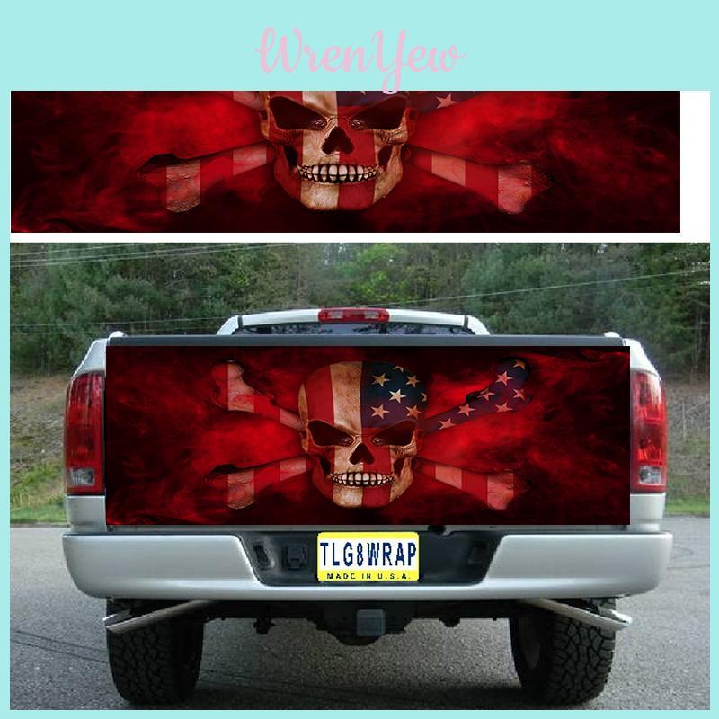 Premium Quality Skull Print Rear Graphic Decal Sticker For Car Truck Suv Van Decor