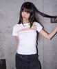 PRENDA Cut Out Star Stud Tee White