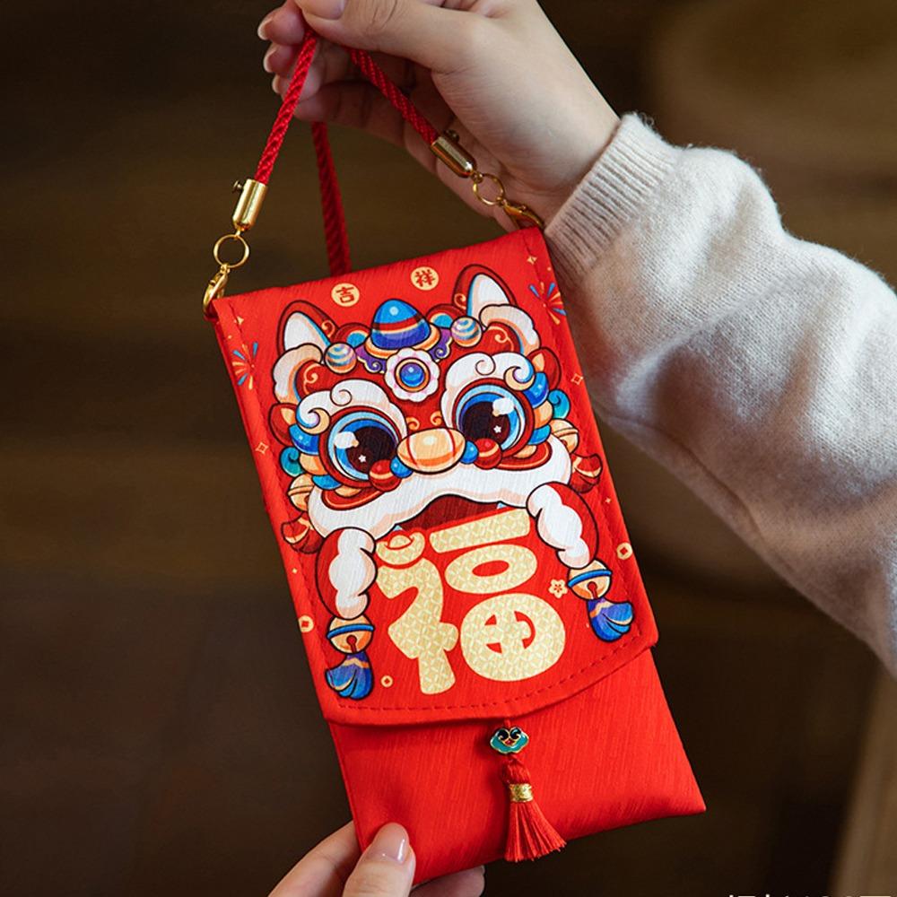 Chinese New Year Lucky Envelopes Traditional Money Packing Bag 2025 Snake Year Red Envelopes  Bonus