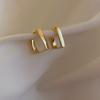 Women Stainless Steel Glossy Stud Earrings Temperament Ladies