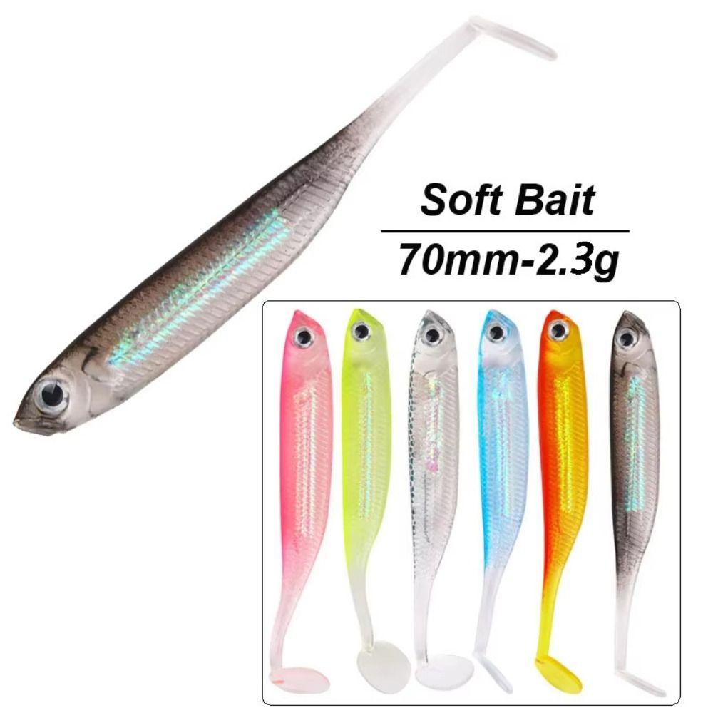 

5PCS 7.5cm Fishing Soft Lures 9 Colors Floating Minnow Baits Vivid Artificial Lures Fishing 6