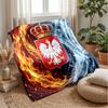 Poland Football Printed Flannel Blanket Skin Friendly Warm Decorative Throw for Indoor Couch Bed Daily Use