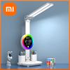 Rechargeable Led Table Lamp for Study Desk Lamp Reading Light Led Night Light with Fan Led Clock Dispaly Reading Desk Light