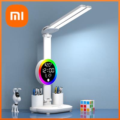 Rechargeable Led Table Lamp for Study Desk Lamp Reading Light Led Night Light with Fan Led Clock Dispaly Reading Desk Light