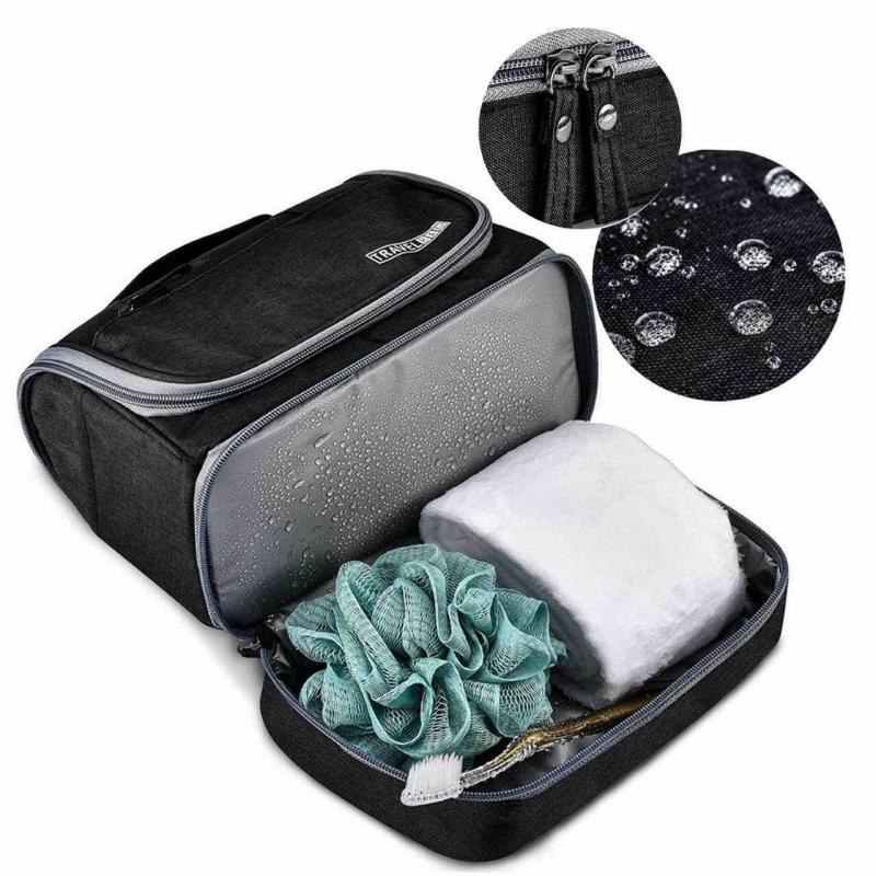 Trousse de toilette pliable avec crochet de suspension Imperméable pour femmes Sac de rangement cosmétique de salle de bain Grande capacité Étui à maquillage de voyage pour hommes