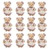 12-48PCS Mini Bear Stuffed Animal Toys Bulk 10cm Soft Plush Bears with Burlap Clothes for Baby Shower Birthday Party Decoration