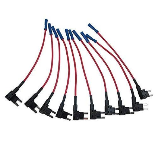 

12В Автомобільний Адаптер-Розгалужувач Додаткового Контуру з Тримачем Запобіжника для Міні-Запобіжників ATM APM Лезового Типу (Упаковка 10 штук)