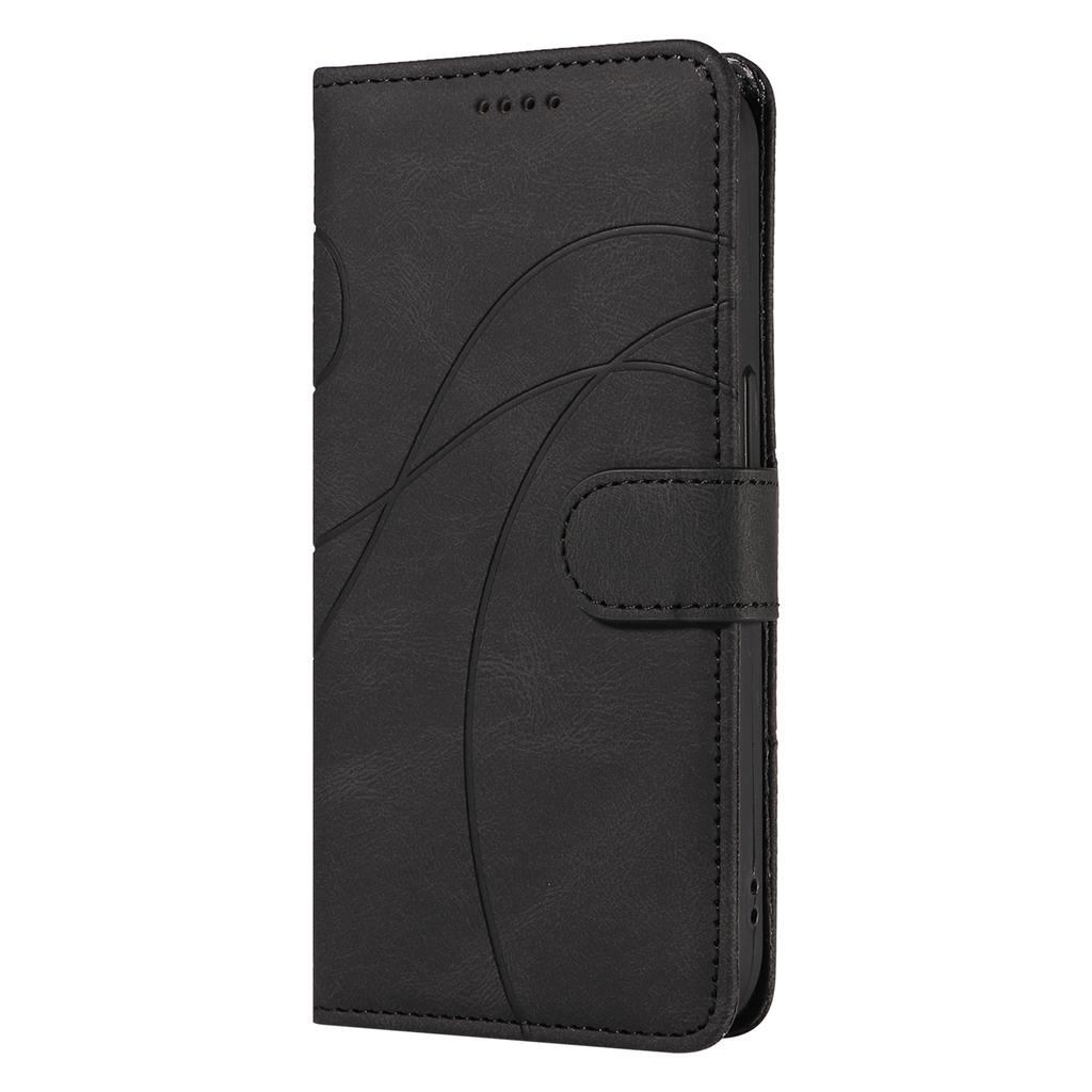 For Xiaomi Redmi Note 14 Pro+ 5G/Note 14 Pro 5G/Poco X7 5G Case Stand Wallet Leather Phone Cover Curved Line Wrist Strap