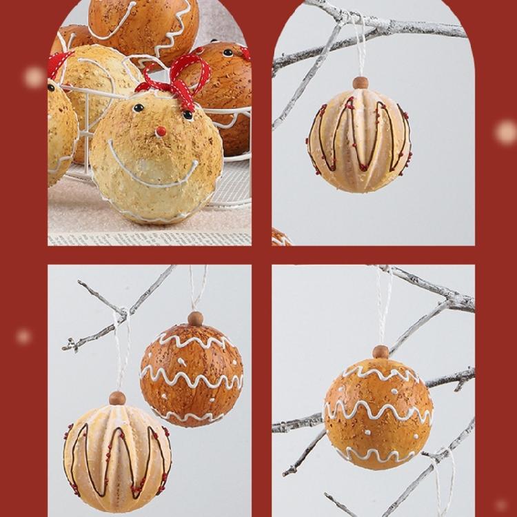 Festival Charm 6 Pieces Christmas Tree Ornament with Elegant Color Gingerbreads Patterned Shatterproof Decoration