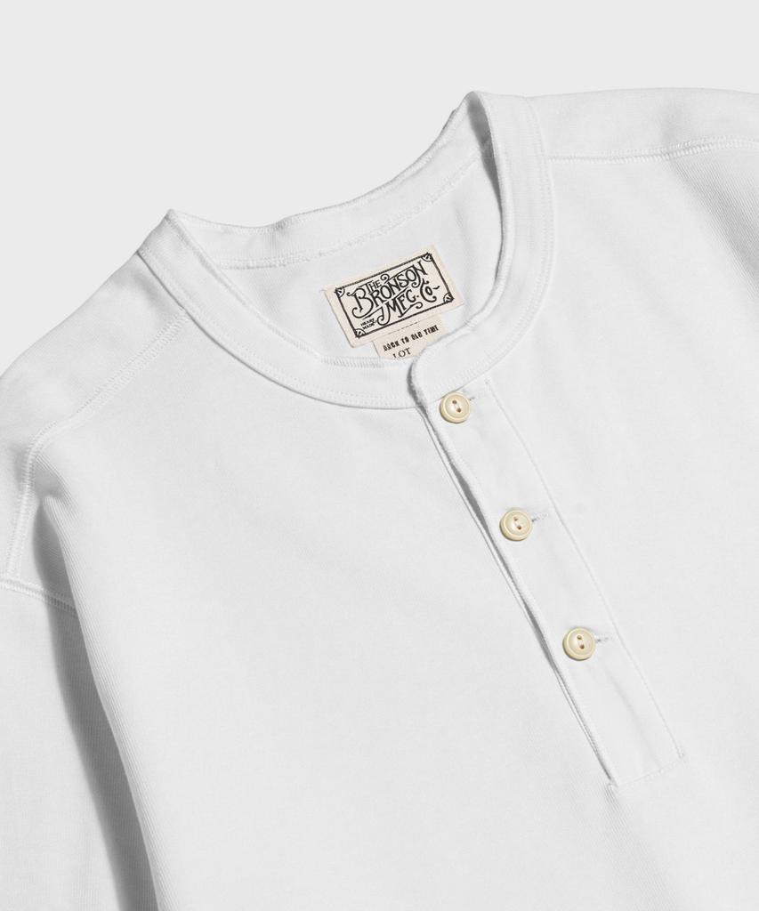 Beulonseun Vintage Long Sleeve Henley Shirt White