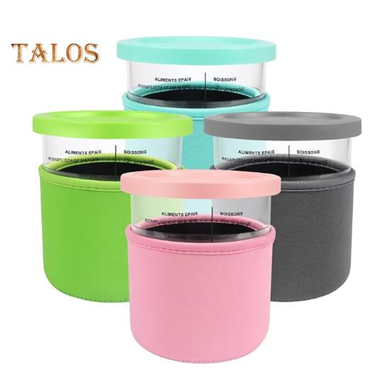 

4 шт. чехлы для стаканчиков для мороженого для Ninja NC501 Pints многоразовые неопреновые чехлы предотвращают конденсацию нескользящие чехлы для стаканчиков 16/24 унции аксессуары для мороженого S