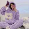 Women's Autumn/Winter Coral Fleece Warm Pajama Set