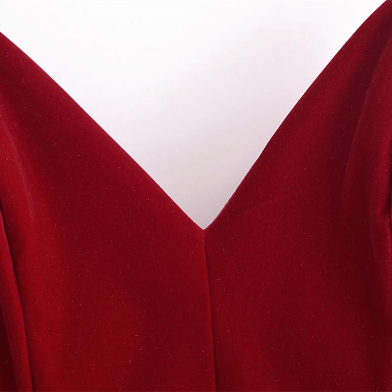 2025 Spring Women's Slim V-Neck Corduroy Suspender Dress