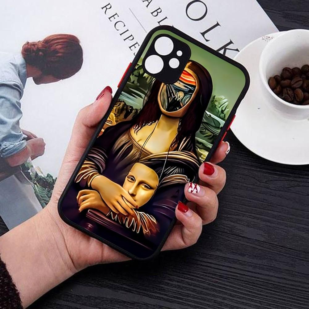 Mona Lisa Phone Case For IPhone 14 11 12 13 Mini Pro Max 8 7 Plus X XR XS MAX Translucent Matte Cover