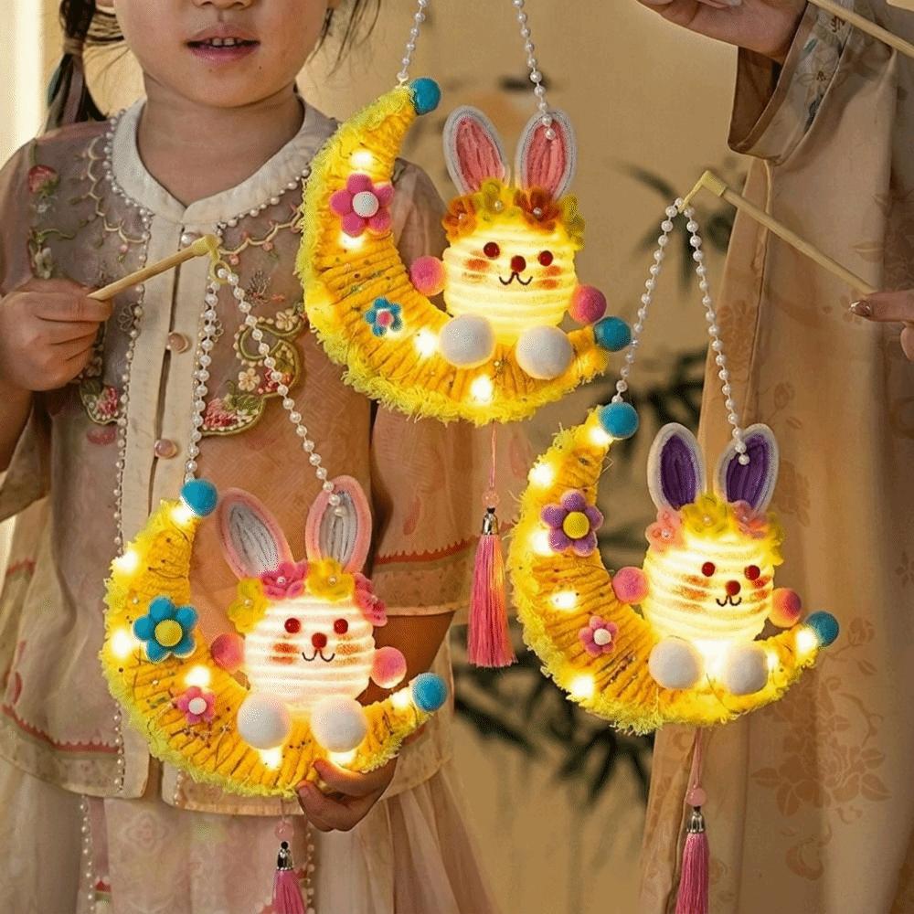 DIY Material Kit Twisted Stick Rabbit Lantern Moon Rabbit Flower Lantern Mid-Autumn Festival