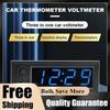 3 In 1 Car Temperature Clock LED Display Digital Clock Voltage Tester Luminous Electronic Clock Voltmeter Automobile Accessories