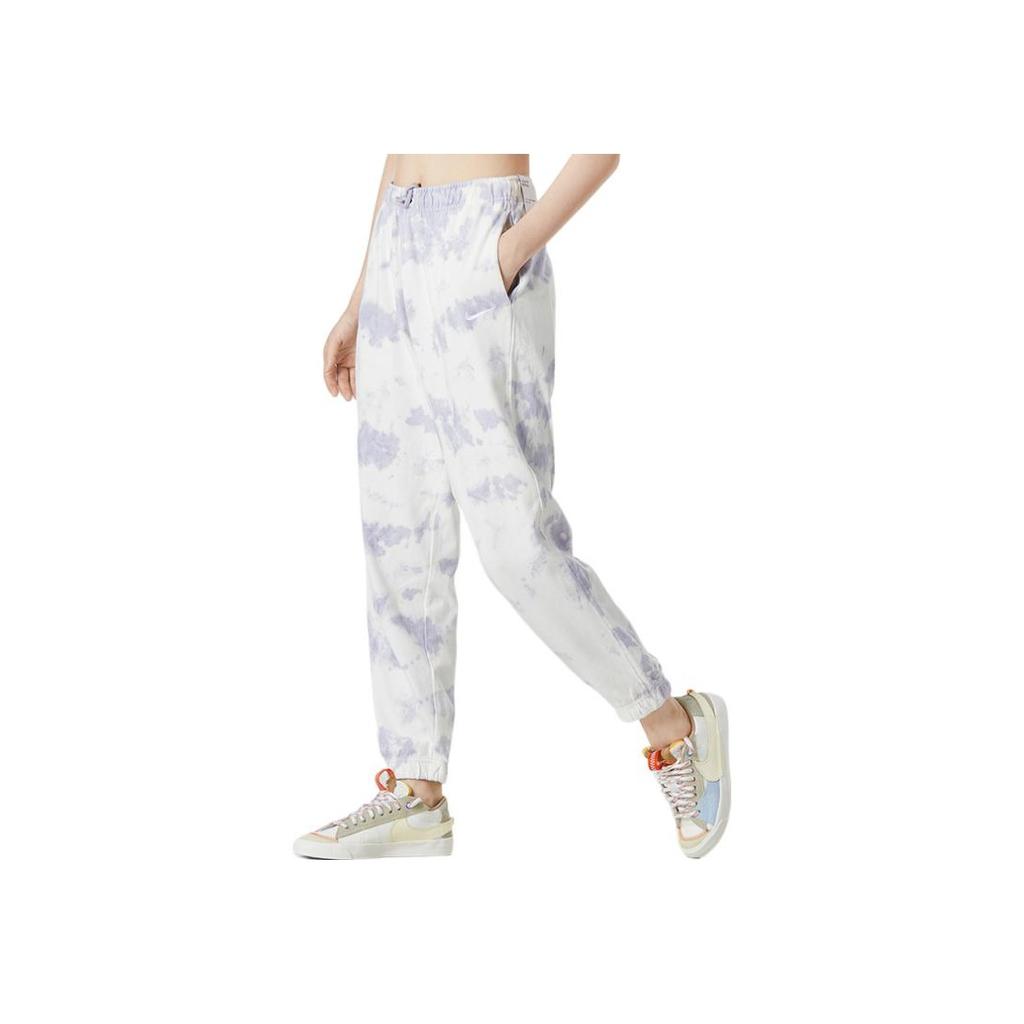 Nike Tie-Dye Drawstring Cuffed Sweatpants Women Bottoms White DM6715-580