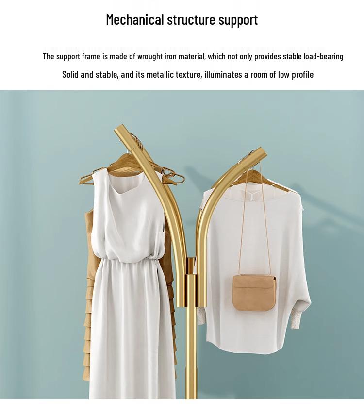 Floor-Standing Double-Row Clothing Rack for Men's, Women's, and Children's Apparel