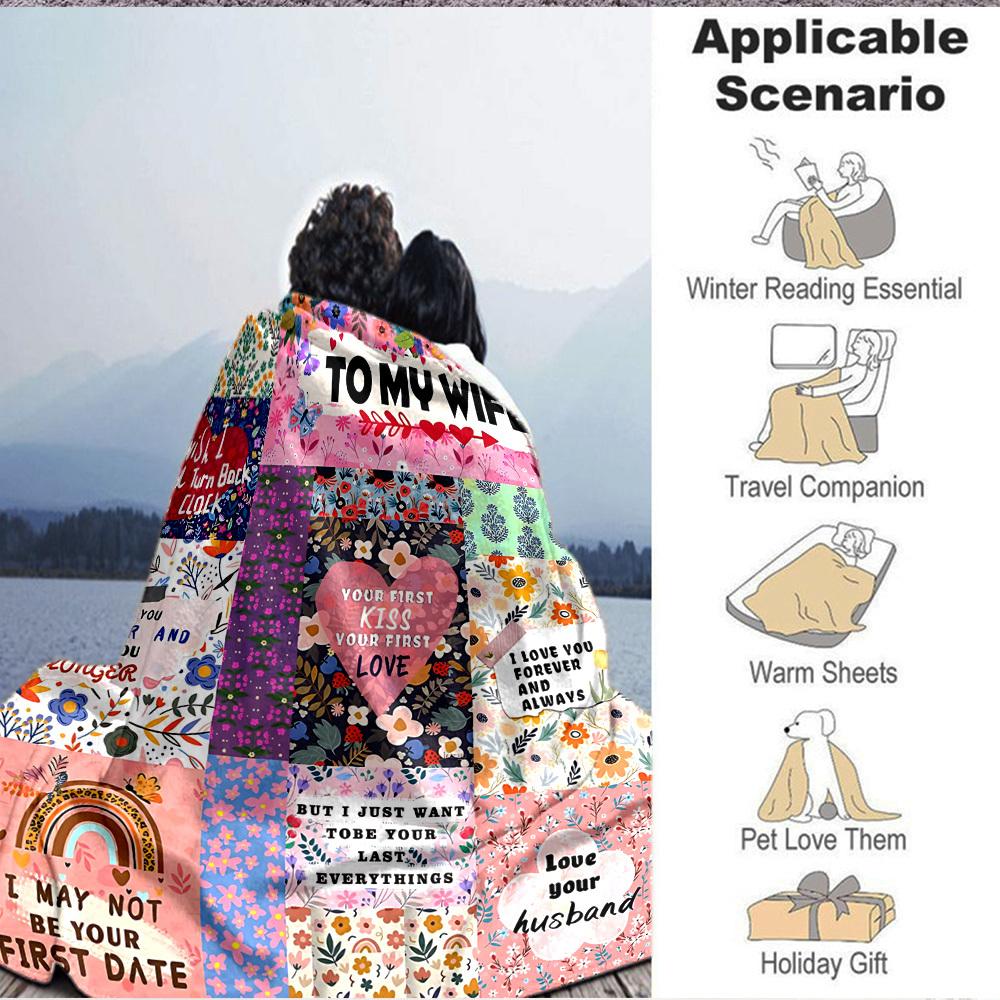 1pc Anniversary Romantic Love Blanket - Perfect Gift for Birthdays, Christmas & Halloween- Soft, Warm & Versatile Yy250909151