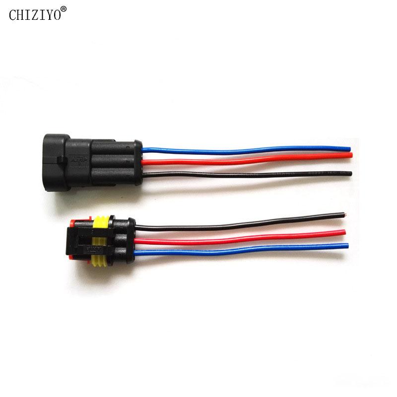 5pcs/lot 1.5 Kit 2/3/4/5/6 Pin Female Male Waterproof HID Electrical Wire Cable Automotive Connector Adapter Car Plug