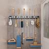 Household Products Bathroom No Drilling Powerful Mop Wall Mounted Clip Fixed Hook Broom Storage Rack