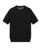 JILLSTUART NEWYORK MEN [Italy Yarn] Silk Cotton Round Short Sleeve Knit - Black (Jnsw6C002Bk)