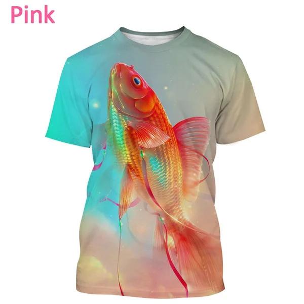 Neuestes Goldfisch-Kampffisch-3D-Tropenfisch-Print Street Wear Hip-Hop-T-Shirt