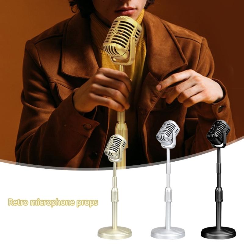 Nostalgic Old Fashioned Simulation Microphone Retro Film Photography Accessory for Wedding Photography Faux Mic Props