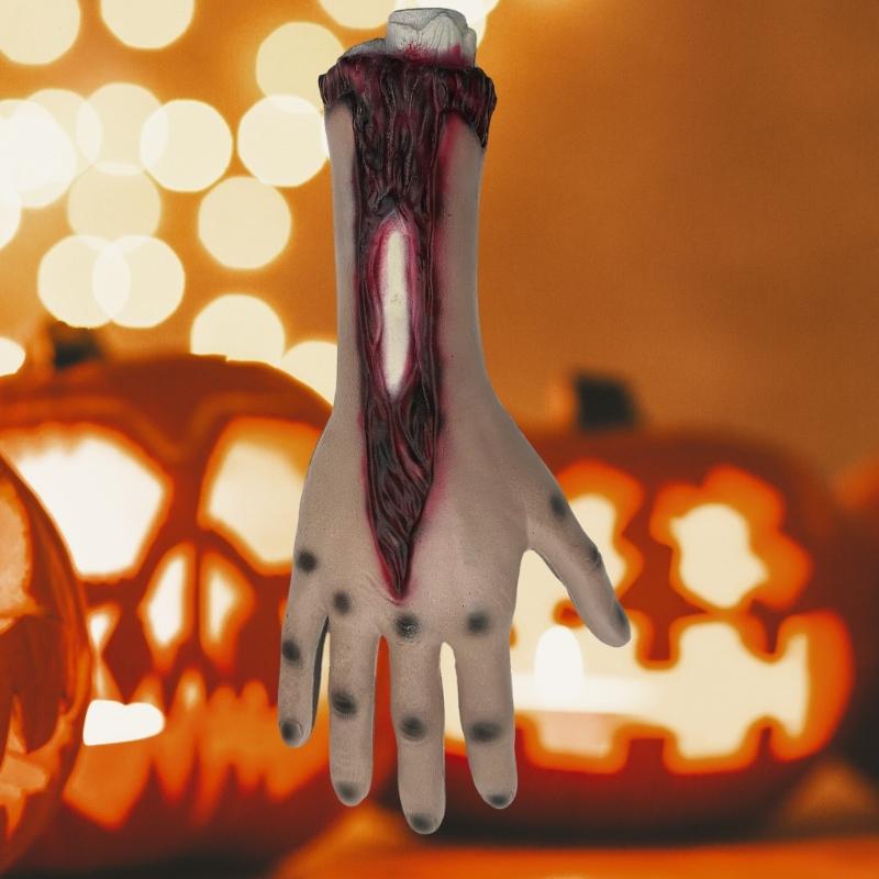 Flexible Faux Hand Shaped Halloween Decoration Accessories with Blood Detail J0MC