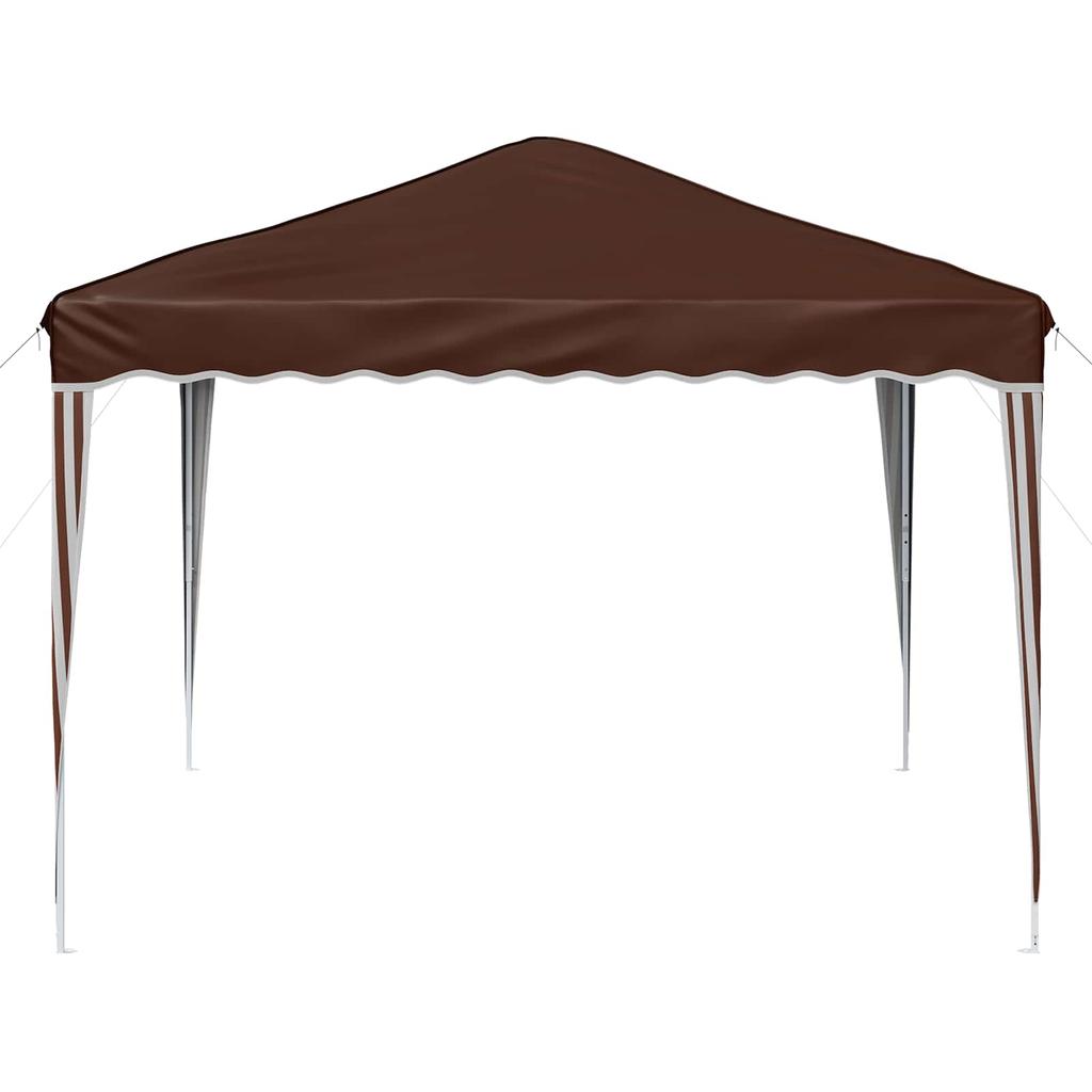 Pop Up Party Tent 288 X 288 X 245 Cm Brown Oxford Fabric