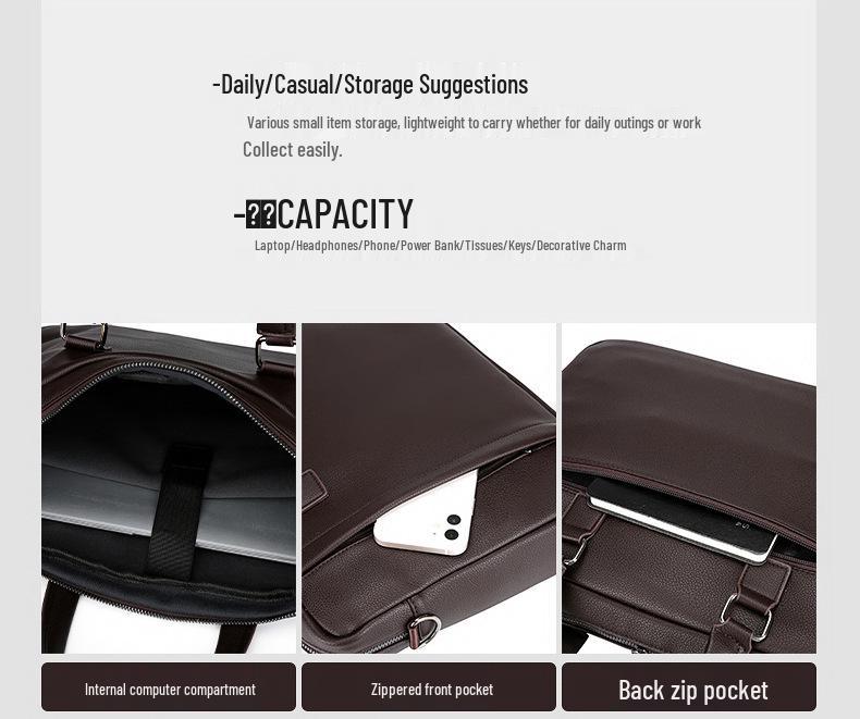 14-15 Inch Crossbody Briefcase: Large Capacity Laptop Bag