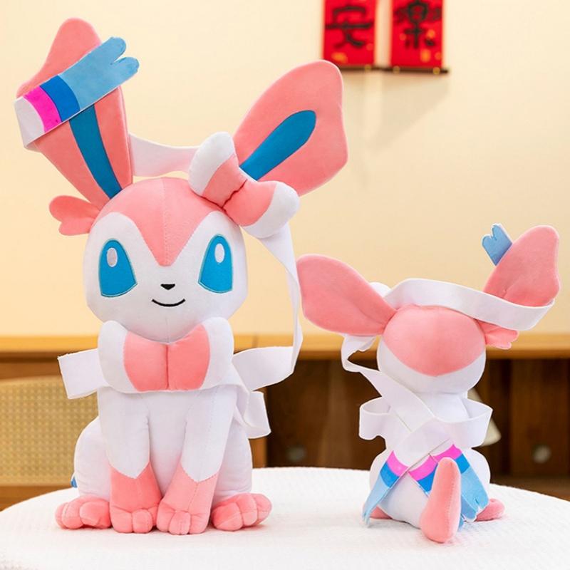 75CM Big Size Pokemon Sitting Sylveon Plushies Cartoon Anime Stuffed Comfortable Soft Doll Bolster Decorate Cushion Holiday Gift