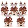 24set Paper Sika Deer Cupcake Wrapper Party Supplies Cupcake Decorating Tool  2024 New Year
