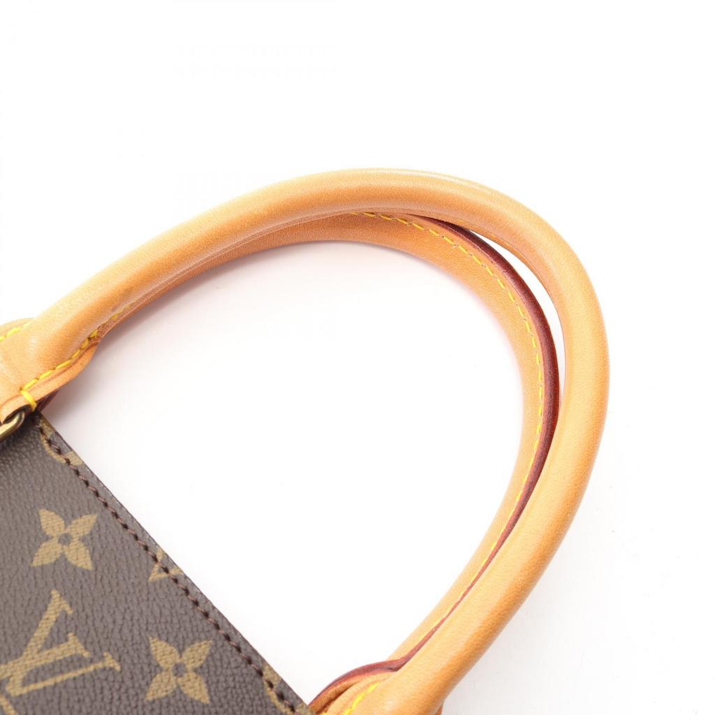 Used LOUIS VUITTON Sac Plat Tote Bag M51140 Monogram PVC Coated Canvas Leather Brown Used Women