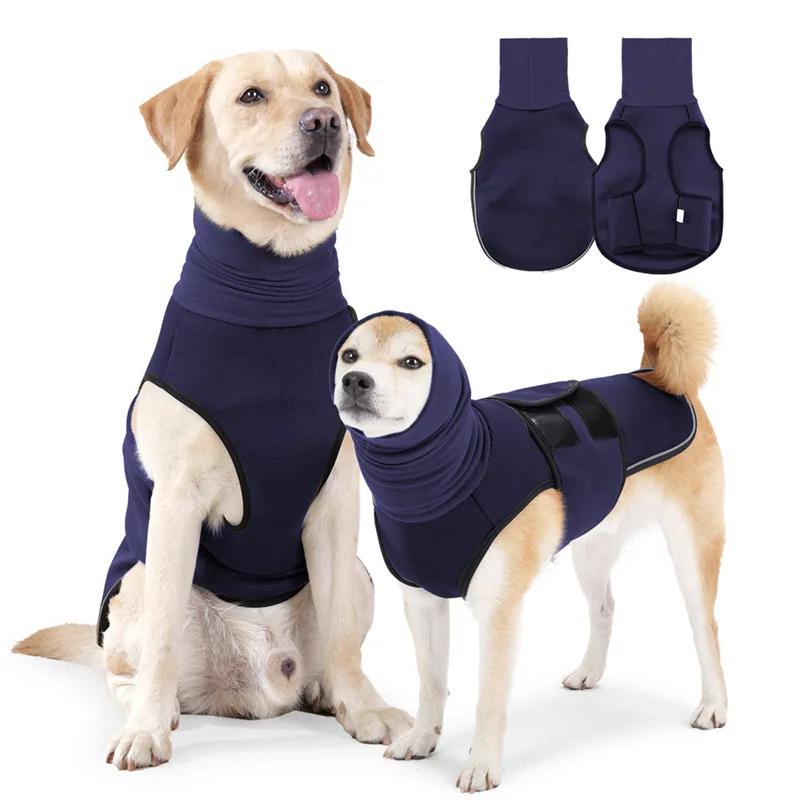 

Winter Pet Coat Dog Anxiety Vest Pet Dog Anxiety Jacket Dog Calming Vest for Small Medium Large Dog Dressing Pets Accessories L синій