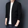 2023 Spring and Autumn Men's Fashion Business Leisure V-neck Long Sleeve Sweater Coat Loose Versatile Solid Color Top